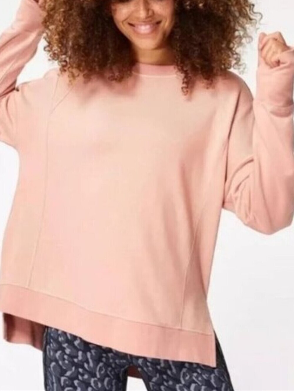 Sweaty Betty Pale Pink Peach Relaxed Crew Sweatshirt